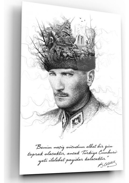 Atatürk Cam Tablo | Hediyelik, Dekoratif, Ofis, Mutfak