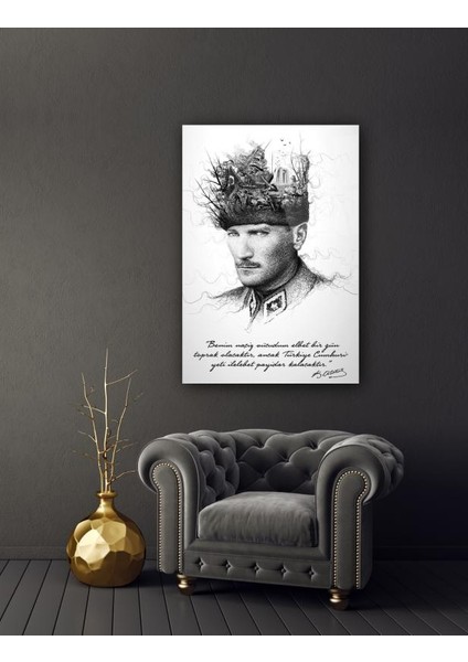 Atatürk Cam Tablo | Hediyelik, Dekoratif, Ofis, Mutfak