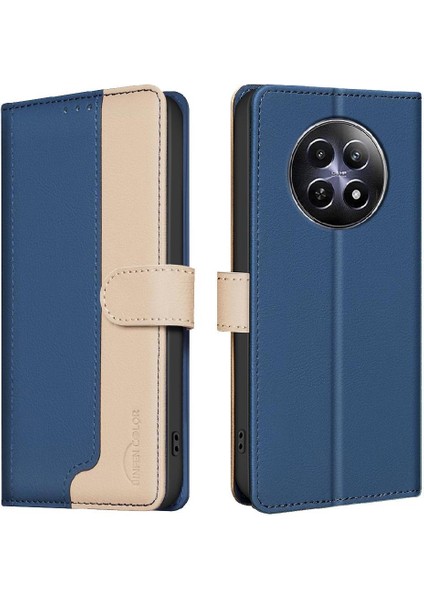 Realme 12 5g Kickstand Rfıd Engelleme Kart Yuvaları Tutucu Flip Case (Yurt Dışından)