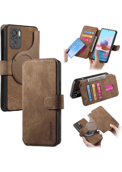 Xiaomi Redmi Not 10 Için Flip Case 4g Cüzdan Kart Standı Mıknatıs Koruyucu (Yurt Dışından)