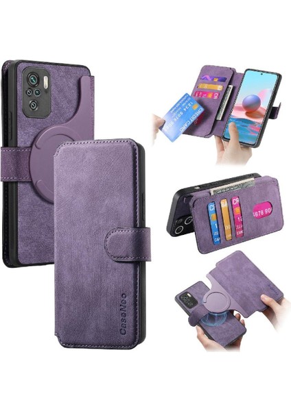 Xiaomi Redmi Not 10 Için Flip Case 4g Cüzdan Kart Standı Mıknatıs Koruyucu (Yurt Dışından)