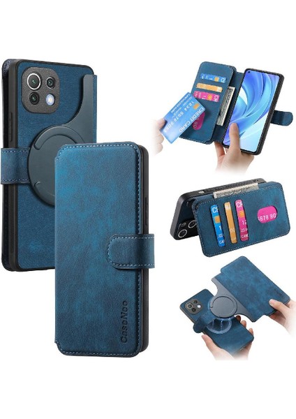 Xiaomi 11 Lite Için Flip Case Retro Cüzdan Kart Standı Mıknatıs Koruyucu (Yurt Dışından)
