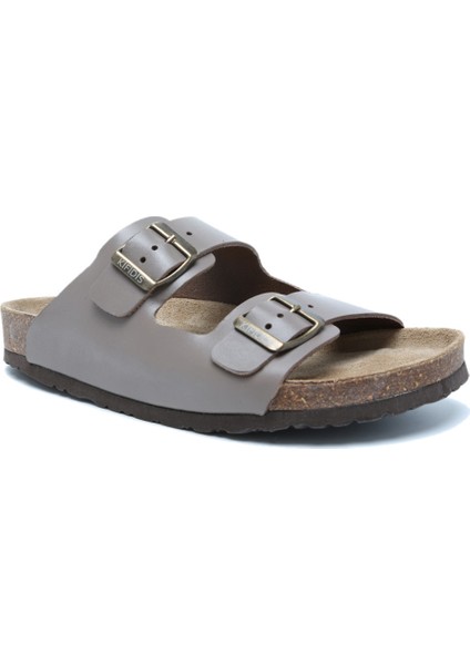K10260DK Kifidis Soft Step Kadın Çift Bantlı Deri Mantar Terlik 36-41