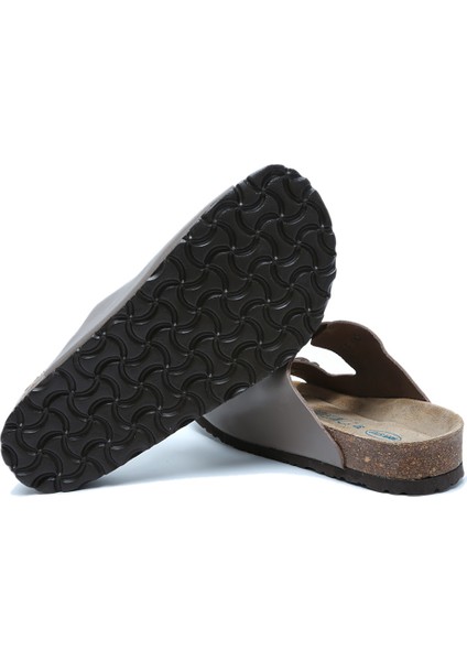 K10260DK Kifidis Soft Step Kadın Çift Bantlı Deri Mantar Terlik 36-41