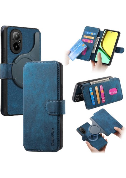 Realme C67 4g Cüzdan Retro Mıknatıs Koruyucu Malzeme Kartı Için Flip Case (Yurt Dışından)