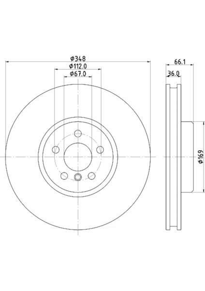 Fren Diski Bmw Ön Sağ (5d 348MM) Bmw G20 G30 G11 G01 15-