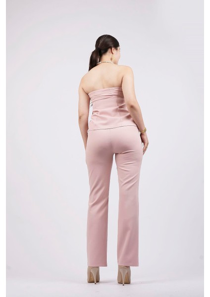 Straplez Fermuarlı Bluz Pantolon Takım indirimleri