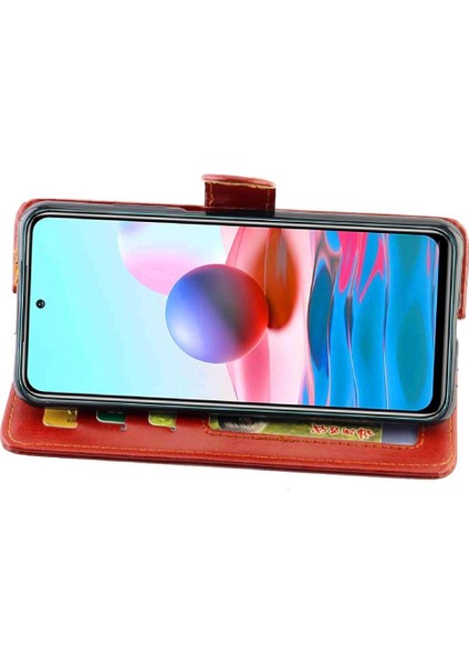 Xiaomi Redmi Not 10 Için Flip Case 4g Kickstand Manyetik Kapatma Kartı Pu (Yurt Dışından) fırsatları