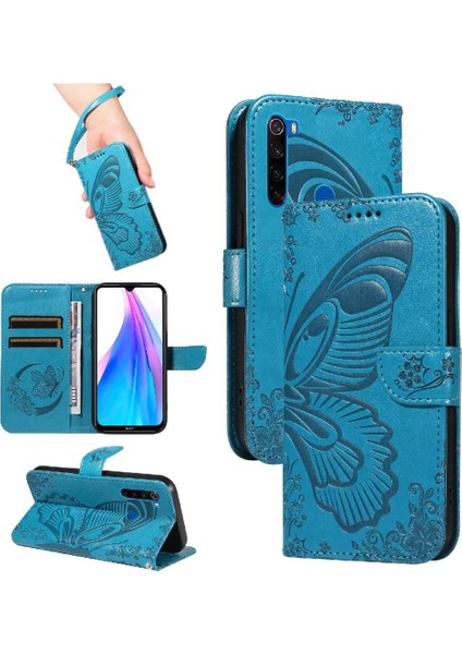 Xiaomi Redmi Not 8t Için Flip Case Kredi Kartı ile Ayrılabilir El Kayışı (Yurt Dışından)