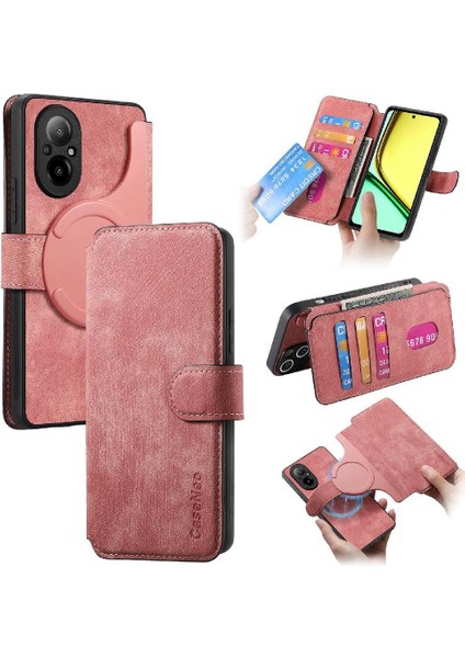 Realme C67 4g Cüzdan Retro Mıknatıs Koruyucu Malzeme Kartı Için Flip Case (Yurt Dışından)