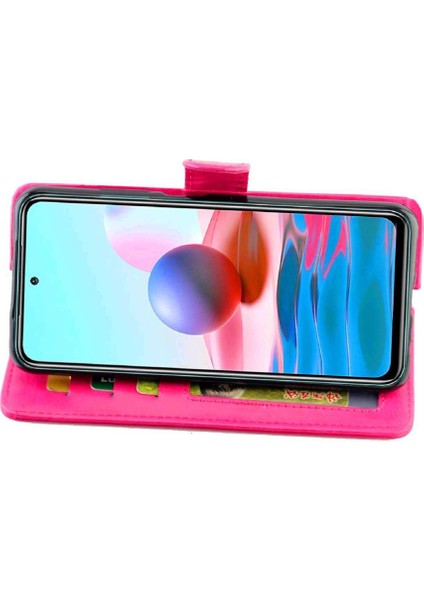 Xiaomi Redmi Not 10 Için Flip Case 4g Kickstand Manyetik Kapatma Kartı Pu (Yurt Dışından)