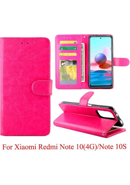Xiaomi Redmi Not 10 Için Flip Case 4g Kickstand Manyetik Kapatma Kartı Pu (Yurt Dışından)