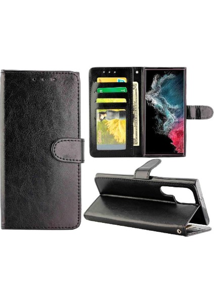 Samsung Galaxy S22 Ultra 5g Manyetik Kapatma Pu Deri Kart Için Flip Case (Yurt Dışından)