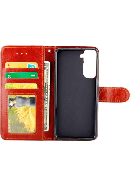 Samsung Galaxy S21 5g Pu Deri Kickstand Darbeye Kart Için Flip Case (Yurt Dışından) fiyatları