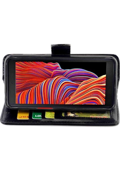 Samsung Galaxy Xcover 5 Kart Tutucu Manyetik Kapatma Pu Için Flip Case (Yurt Dışından)