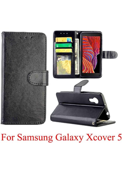 Samsung Galaxy Xcover 5 Kart Tutucu Manyetik Kapatma Pu Için Flip Case (Yurt Dışından)