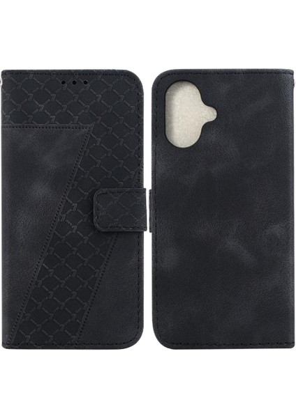 IPhone 16 Için Telefon Kılıfı Artı Kabartmalı Desen Pu Deri Flip Folio Kapak (Yurt Dışından)