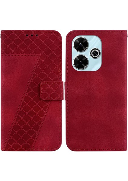Telefon Kılıfı Için Xiaomi Poco M6 4g Flip Folio Kapak Pu Deri Cüzdan Kart (Yurt Dışından)