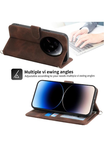 Xiaomi 13 Için Flip Case Ultra Darbeye Bileklik Kabartmalı Çoklu Kart (Yurt Dışından)