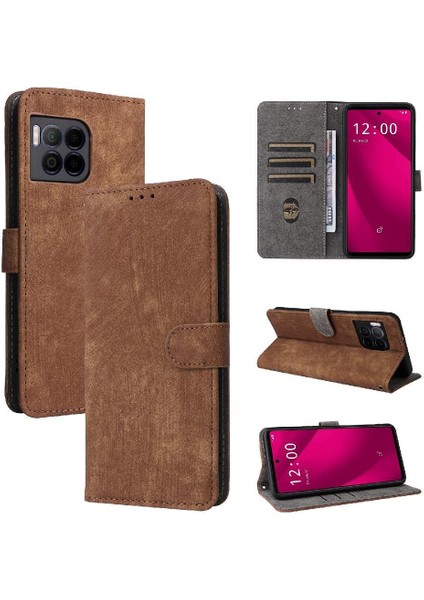 T-Mobile Revvl 7 Pro 5g Pu Deri Flip Folio Cüzdan Rfıd Kapatma Için Kılıf (Yurt Dışından)