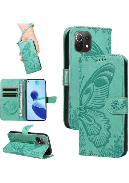 Kredi Kartı Yuvası ile Xiaomi 11 Lite Ayrılabilir El Kayışı Için Flip Case (Yurt Dışından)