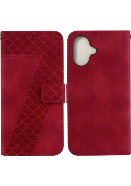 IPhone 16 Için Telefon Kılıfı Artı Kabartmalı Desen Pu Deri Flip Folio Kapak (Yurt Dışından)