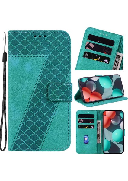 IPhone 16 Için Telefon Kılıfı Pro Cüzdan Kabartmalı Desen Kart Yuvası Fonksiyonu Pu (Yurt Dışından)