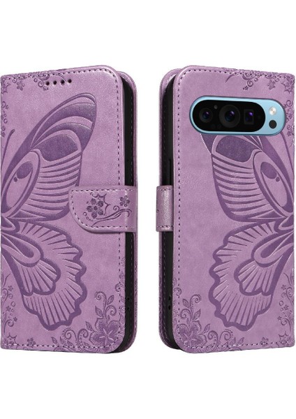 Kredi Kartı Yuvası Yüksek Kaliteli Deri ile Google Pixel 9 Için Flip Case (Yurt Dışından)