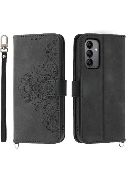 Samsung Galaxy A05S Çoklu Kredi Kartı Yuvaları Kabartmalı Flip Case (Yurt Dışından)