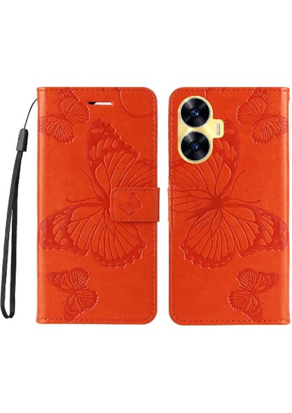 Kart Yuvası Standı Manyetik ile Realme C55 4g Flip Kickstand Için Flip Case (Yurt Dışından)