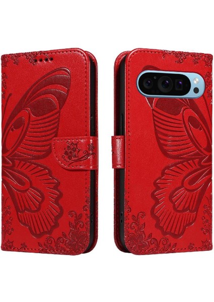 Kredi Kartı Yuvası Yüksek Kaliteli Deri ile Google Pixel 9 Için Flip Case (Yurt Dışından)
