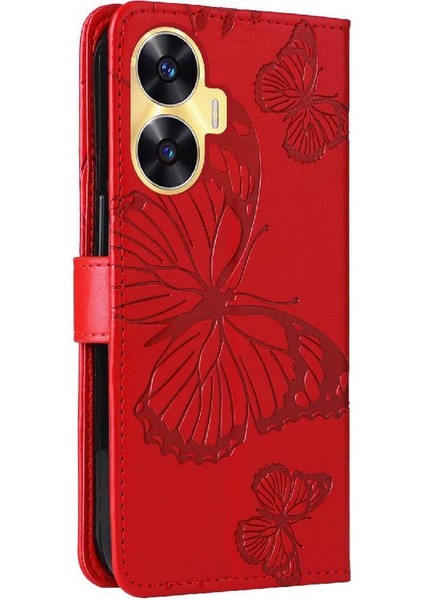 Kart Yuvası Standı Manyetik ile Realme C55 4g Flip Kickstand Için Flip Case (Yurt Dışından) modelleri