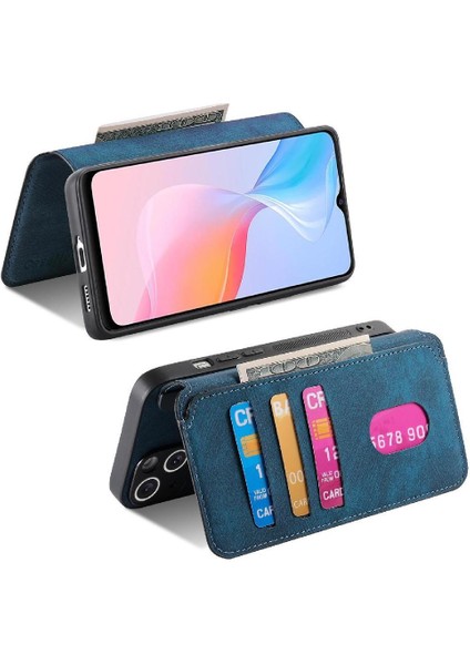 Vıvo Y21S Retro Kart Standı Cüzdan Mıknatıs Koruyucu Malzeme Için Flip Case (Yurt Dışından) fiyatları