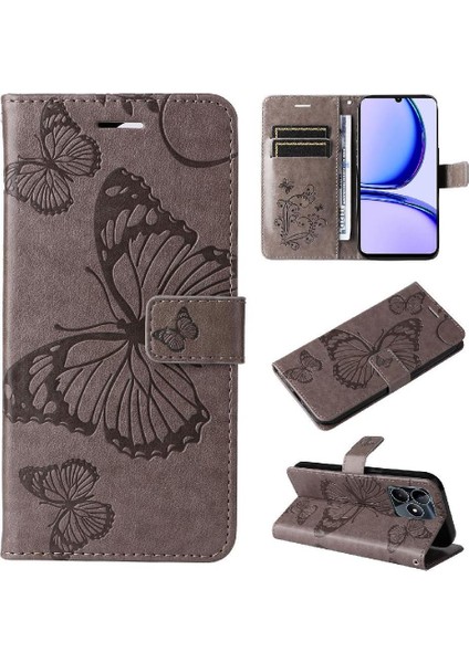 Realme C53 Manyetik Kapak Flip Kickstand Için Flip Case Kart Yuvası ile Pu (Yurt Dışından)