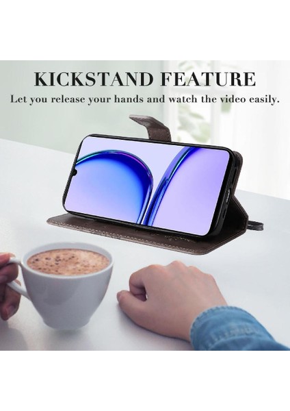 Realme C53 Manyetik Kapak Flip Kickstand Için Flip Case Kart Yuvası ile Pu (Yurt Dışından) fiyatları