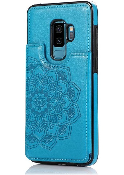 Samsung Galaxy S9 Çift Düğmeler Için Kart Tutucu Kılıf ile Cüzdan Pu Çevirin (Yurt Dışından)