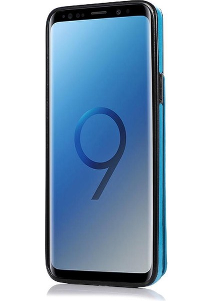 Samsung Galaxy S9 Çift Düğmeler Için Kart Tutucu Kılıf ile Cüzdan Pu Çevirin (Yurt Dışından)