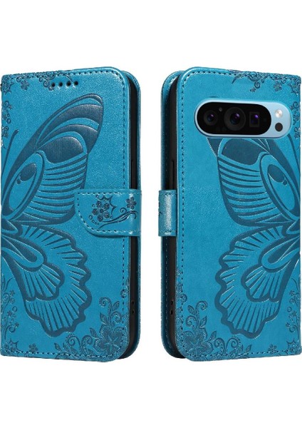 Kredi Kartı Yuvası Yüksek Kaliteli Deri ile Google Pixel 9 Için Flip Case (Yurt Dışından)