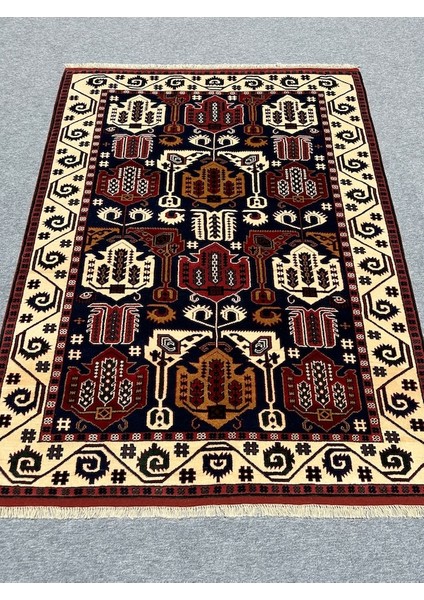 El Dokuma Koyu Lacivert Yörük Halısı 190X246 Yün Salon Halısı