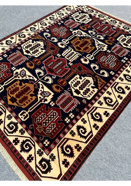 El Dokuma Koyu Lacivert Yörük Halısı 190X246 Yün Salon Halısı fiyatları