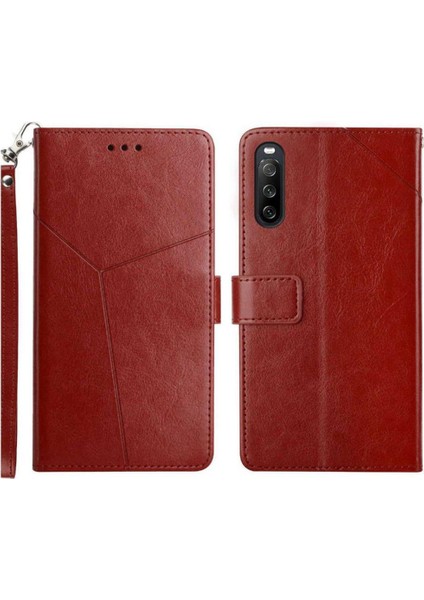 Sony Xperia 10 Vı Için Flip Case Deri Cüzdan Kapak Çevirin Kitap Katlanır Tpu (Yurt Dışından)
