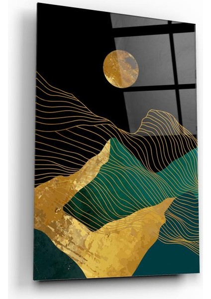 Gold Desenler Cam Tablo | Hediyelik, Dekoratif, Ofis, Mutfak