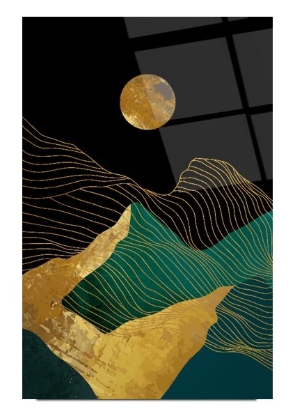 Gold Desenler Cam Tablo | Hediyelik, Dekoratif, Ofis, Mutfak