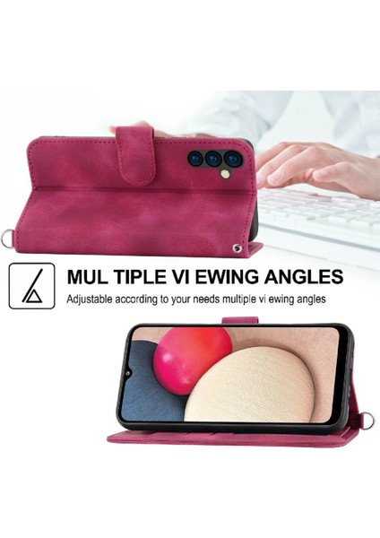 Samsung Galaxy A24 Kabartmalı Darbeye Bileklik Çoklu Için Flip Case (Yurt Dışından) fırsatları