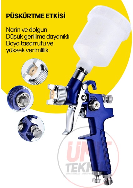 Premium H-2000 Üstten Depolu 125 mm Gölge Sis Boya Tabancası