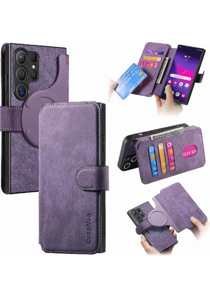 Samsung Galaxy S24 Ultra Cüzdan Mıknatıs Koruyucu Malzeme Için Flip Case (Yurt Dışından)
