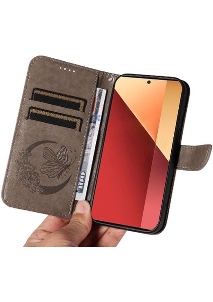 Xiaomi Redmi Not 13 Pro 4g Için Flip Case Kart ile Ayrılabilir El Kayışı (Yurt Dışından)