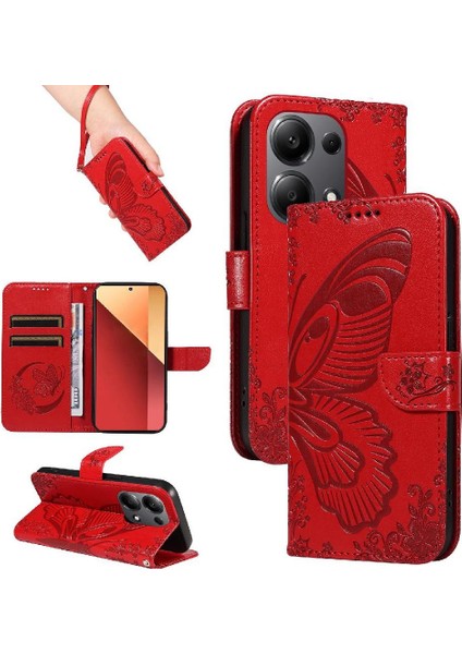 Xiaomi Redmi Not 13 Pro 4g Için Flip Case Kart ile Ayrılabilir El Kayışı (Yurt Dışından)