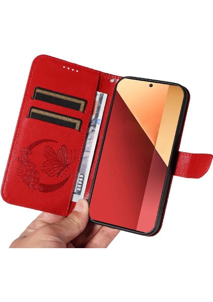 Xiaomi Redmi Not 13 Pro 4g Için Flip Case Kart ile Ayrılabilir El Kayışı (Yurt Dışından)