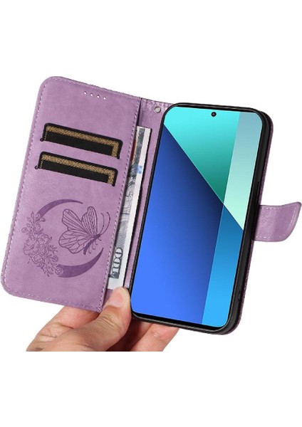 Xiaomi Redmi Not 13 Için Flip Case 4g Ayrılabilir El Kayışı Kabartmalı Yüksek (Yurt Dışından) modelleri